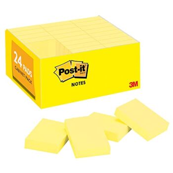 Post-it Mini Notes, 1.5 in x 2 in, 24 Pads, America’s #1 Favorite Sticky Notes, Canary Yellow, Clean Removal, Recyclable (653-24VAD) | The Storepaperoomates Retail Market - Fast Affordable Shopping