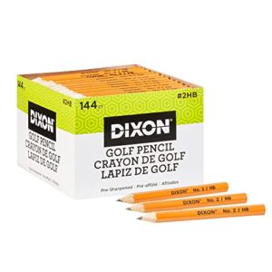 Dixon® Presharpened Golf Pencils, #2 Soft Lead, Yellow, Pack Of 144