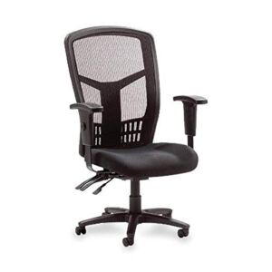 Lorell Ergomesh 86000 Chair, Black Mesh Back/Black Fabric Seat