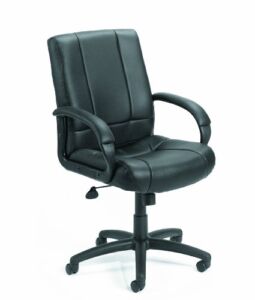 Boss Office Products Caressoft Executive Mid Back Chair in Black