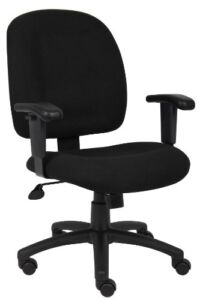 Boss Office Products Fabric Task Chair with Adjustable Arms in Black