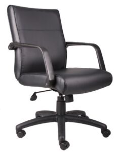 Boss Office Products Mid Back Executive LeatherPlus Chair in Black (B686)