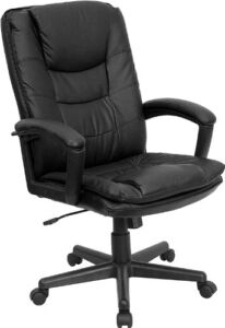 Flash Furniture High Back Black Leather Executive Swivel Office Chair with Arms