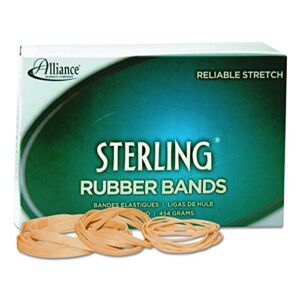 Alliance Rubber 24335 Sterling Rubber Bands Size #33, 1 lb Box Contains Approx. 850 Bands (3 1/2″ x 1/8″, Natural Crepe)