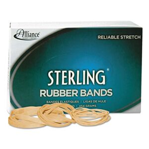 Alliance Rubber 25405 Sterling Rubber Bands Size #117B, 1 Pound Box Contains Approx. 250 Bands (7″ x 1/8″, Natural Crepe)
