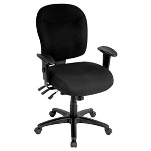Alera Wrigley Series Mid-Back Multifunction Chair with Black Upholstery