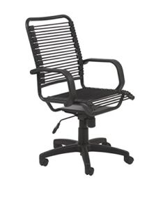 Eurø Style Bradley Bungie Office Chair, L: 27 W: 23 H: 37.5-43 SH: 17.5-23, Black