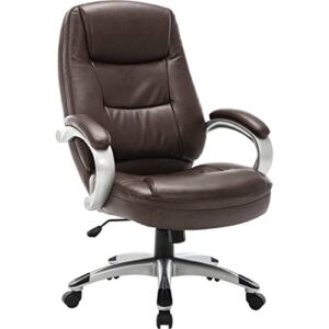 Lorell Westlake Chair, 46.8″ x 26.5″ x 28.5″, Saddle, Black