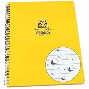 Rite In The Rain Weatherproof Side Spiral Notebook, Yellow Cover, Universal Page Pattern (No. 373-MX), 11 x 8.75 x 0.5