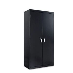Alera ALECM7218BK 36 in. x 72 in. x 18 in. Assembled High Storage Cabinet with Adjustable Shelves – Black