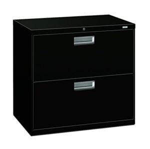 HON Brigade 2-Drawer Filing Cabinet – 600 Series Lateral Metal File Cabinet, 30″W by 19-1/4″D, Black (H672)