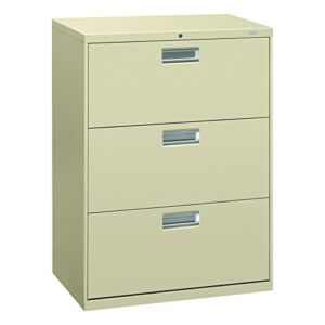 HON 673LL 600 Series 30-Inch by 19-1/4-Inch 3-Drawer Lateral File, Putty