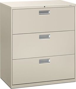 HON 683LQ 600 Series 36-Inch by 19-1/4-Inch 3-Drawer Lateral File, Light Gray