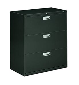 HON Brigade 3-Drawer Filing Cabinet – 600 Series Lateral Legal or Letter File Cabinet, Charcoal (H683)