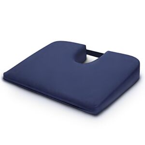 Lift Cushion Portable Lumbar Back Support Pillow for Car – Coccyx, Tailbone and Back Support Cushion for Office Chair, Lumbar Wedge Extended Extra Large – Tush-Cush Orthopedic Seat Cushion, Navy Blue