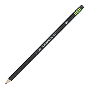 Ticonderoga Wood-Cased Pencils, Black, 12 Count