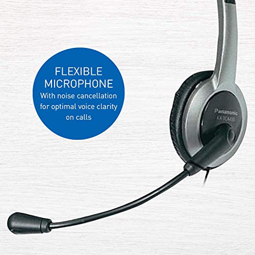 Panasonic Comfort Fit Headset for TCA Series Cordless Landline Phones, Foldable Headset with Flexible Noise-Cancelling Microphone and Volume Control, 2.5 mm Plug, Grey/Silver KX-TCA430 | The Storepaperoomates Retail Market - Fast Affordable Shopping