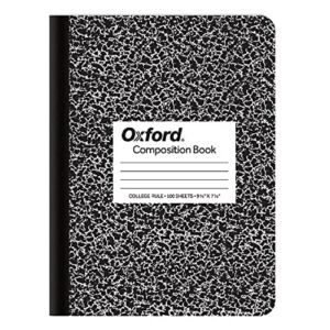 Oxford Marble Composition Book, 7.5 x 9.75 Inches, Wide Rule, Paperback, 100 Sheets, White (63795)