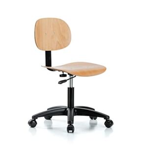 Perch Wood Rolling Pneumatic Chair, Adjustable Back and Seat for Hardwood or Tile Floors, Desk Height
