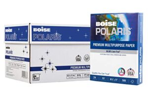 Boise Paper Premium Multipurpose Copy Paper | 8.5″ x 11″ Letter | 97 Bright White, 24 lb. | 10 Ream Carton (5,000 Sheets)