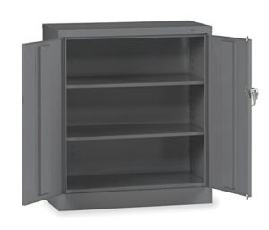 Tennsco 4218 24 Gauge Steel Standard Welded Counter High Cabinet, 2 Shelves, 150 lbs Capacity per Shelf, 36″ Width x 42″ Height x 18″ Depth, Medium Grey