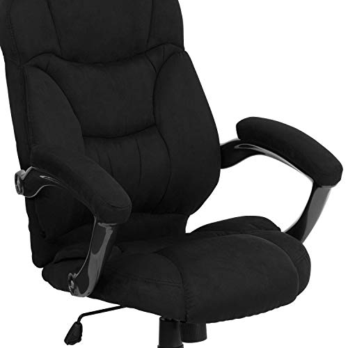 Flash Furniture High Back Black Microfiber Contemporary Executive Swivel Ergonomic Office Chair with Arms | The Storepaperoomates Retail Market - Fast Affordable Shopping