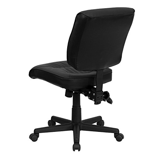 Flash Furniture Mid-Back Black LeatherSoft Multifunction Swivel Ergonomic Task Office Chair | The Storepaperoomates Retail Market - Fast Affordable Shopping