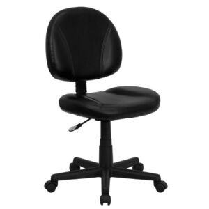 Flash Furniture Mid-Back Black LeatherSoft Swivel Ergonomic Task Office Chair with Back Depth Adjustment