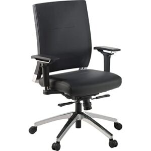 Lorell Executive Swivel Chair, 28-1/2″ x 28-1/4″ x 43-1/2″, Black Leather
