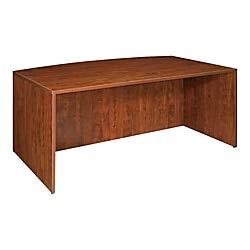 Lorell Bow Front Desk Shell, 72 by 36 by 29-1/2-Inch, Cherry