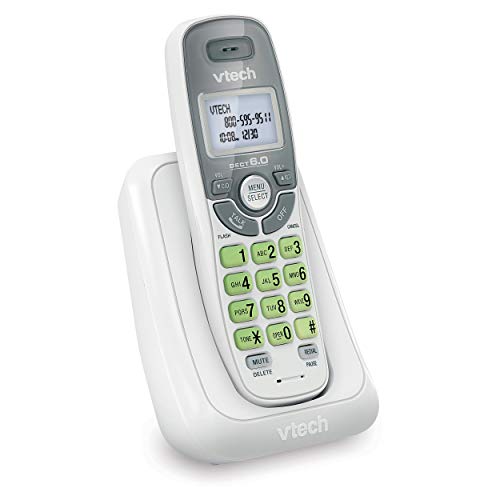 VTech CS6114 DECT 6.0 Cordless Phone with Caller ID/Call Waiting, White/Grey with 1 Handset, 3.50 x 3.50 x 7.00 Inches | The Storepaperoomates Retail Market - Fast Affordable Shopping