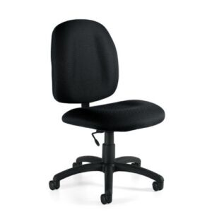 Black Armless Fabric Task Office Chair
