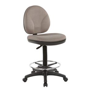 Office Star DC Series Drafting Chair with Sculptured Seat and Back, Built-in Lumbar Support and Adjustable Foot Ring, Diamond Gold Dust Fabric