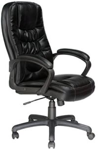 OneSpace Comfort Products Highback Soft-Touch Leather Executive Chair, Black