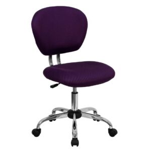 Flash Furniture Mid-Back Purple Mesh Padded Swivel Task Office Chair with Chrome Base