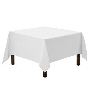 Gee Di Moda Square Tablecloth – 70 x 70 Inch – White Square Table Cloth for Square or Round Tables in Washable Polyester – Great for Buffet Table, Parties, Holiday Dinner, Wedding & More