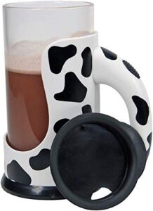 Moo Mixer Supreme Chocolate Milk Mixing Cup – Automatically Mixes Powder and Syrup – Stir and Drink in 1 Glass -16 oz