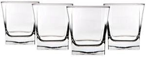 Red Series 10 oz. Square Double Old Fashioned Glass (Set of 4)