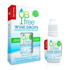 UB Free Wine Drops – 1 Pack – A Natural and Organic Wine Sulfite Remover for Red Wine – Naturally Reduces Sulfite Related Wine Allergies – An Alternative to a Wine Wand – Made in New Zealand