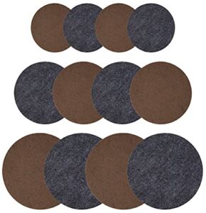 Drymate Plant Coaster Mat Reversible, Charcoal/Brown, (6”, 8”, 10”), (Set of 12), (4 of Each Size), Round/Fabric, Absorbent/Waterproof – Protects Surfaces, Contains Liquids (USA Made)