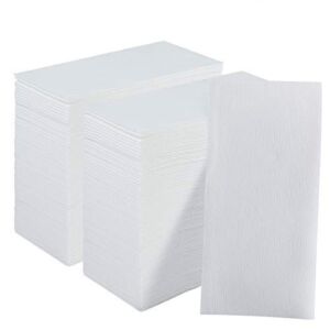 200 Pack Disposable Guest Towels Soft and Absorbent Linen-Feel Paper Hand Towels Decorative Bathroom Hand Napkins for Kitchen,Parties,Weddings,Dinners,White