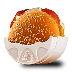 Original Burger Holder – Hygienic Reusable Hamburger Bun Shell – Eco Friendly Mess-Free Alternative to Wax Paper, Aluminum Foil, Tin Foil Sheets – Perfect for Sloppy Joes – BPA-Free & Dishwasher Safe