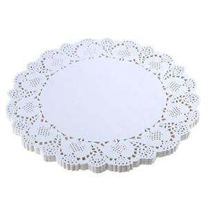 DECORA 12.5 Inch Round White Paper Lace Doilies for Wedding Table Decorations 100pcs