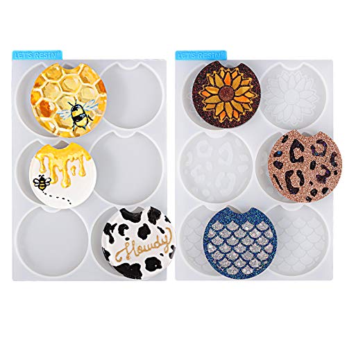 LET’S RESIN Car Coaster Resin Mold,Car Coaster Silicone Molds for Epoxy Resin,Silicone Resin Molds for Resin Coasters,Car Coasters,Auto Cup Holder Coasters,Drink Coasters | The Storepaperoomates Retail Market - Fast Affordable Shopping