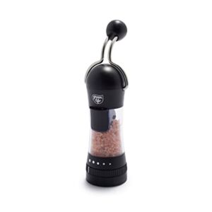 GreenLife Salt and Pepper Grinder, Mess-Free Ratchet Mill, Adjustable Coarseness and Easily Refillable, Black