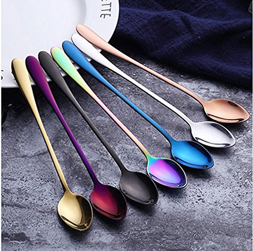 dhrbsx Long-Handled ice Tea Spoon, Cocktail stir Spoons, Stainless Steel Coffee Spoons, ice Cream Scoop Set of 8 | The Storepaperoomates Retail Market - Fast Affordable Shopping