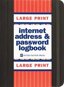 Large Print Internet Address & Password Logbook (removable cover band for security)