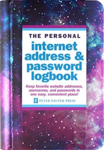 Galaxy Internet Address & Password Logbook (Cover band is removable for security)