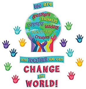 Carson Dellosa – One World Together We Can Change the World Bulletin Board Set, 47 Pieces, Classroom Décor