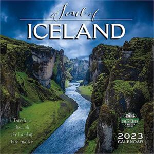 The Soul of Iceland 2023 Wall Calendar: Traveling Through the Land of Fire and Ice | 12″ x 24″ Open | Amber Lotus Publishing